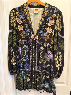 cream cashew mandala maxi dress FARM Rio Cashew Mandala Knit Dress